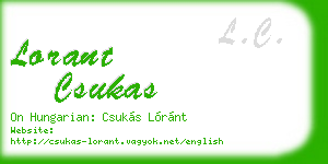 lorant csukas business card