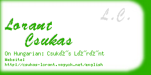 lorant csukas business card